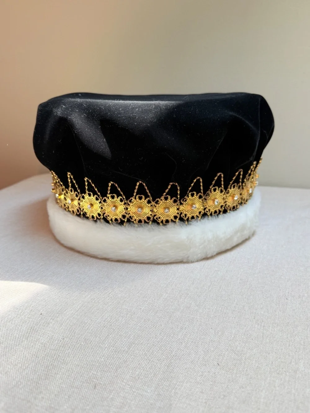 Black Velvet 6 1/2 in. Regal Crown with Gold Band